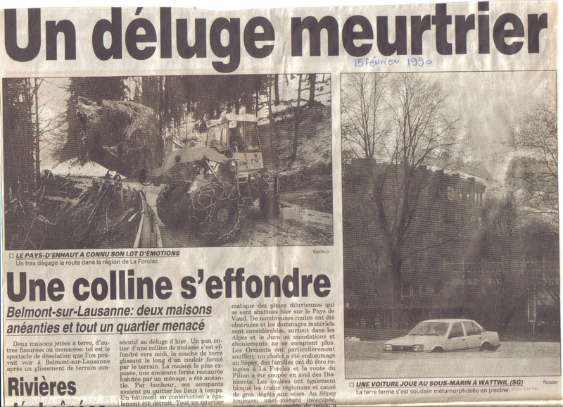 Déluge meurtrier en février 1990