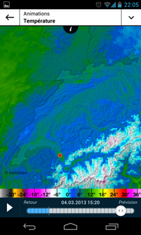 Carte des températures